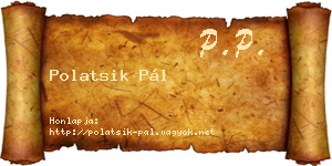 Polatsik Pál névjegykártya